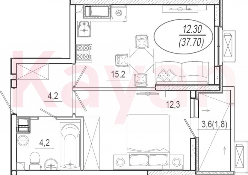 Продажа 2-комн. квартиры, 35.9 кв.м фото 0