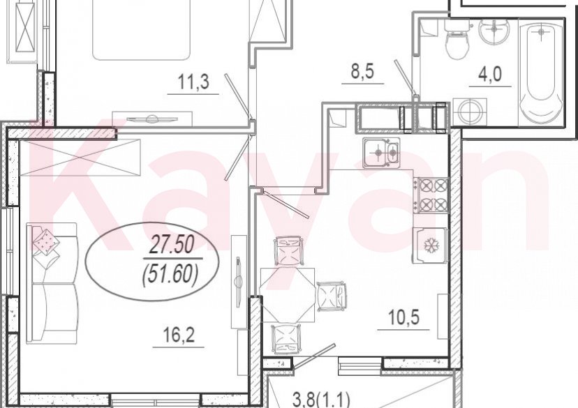 Продажа 2-комн. квартиры, 50.5 кв.м фото 0