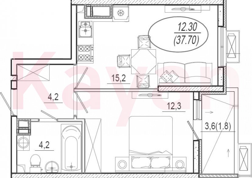 Продажа 2-комн. квартиры, 35.9 кв.м фото 0