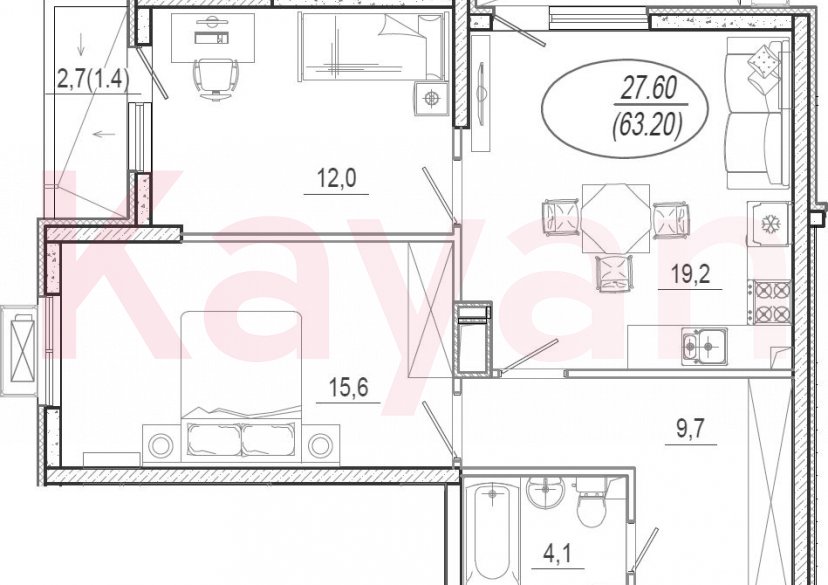 Продажа 3-комн. квартиры, 60.6 кв.м фото 0