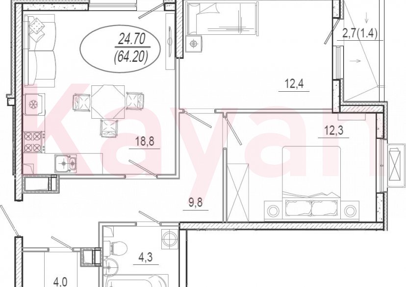 Продажа 3-комн. квартиры, 61.6 кв.м фото 0