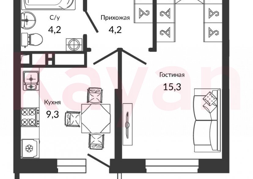 Продажа 1-комн. квартиры, 33.2 кв.м фото 0