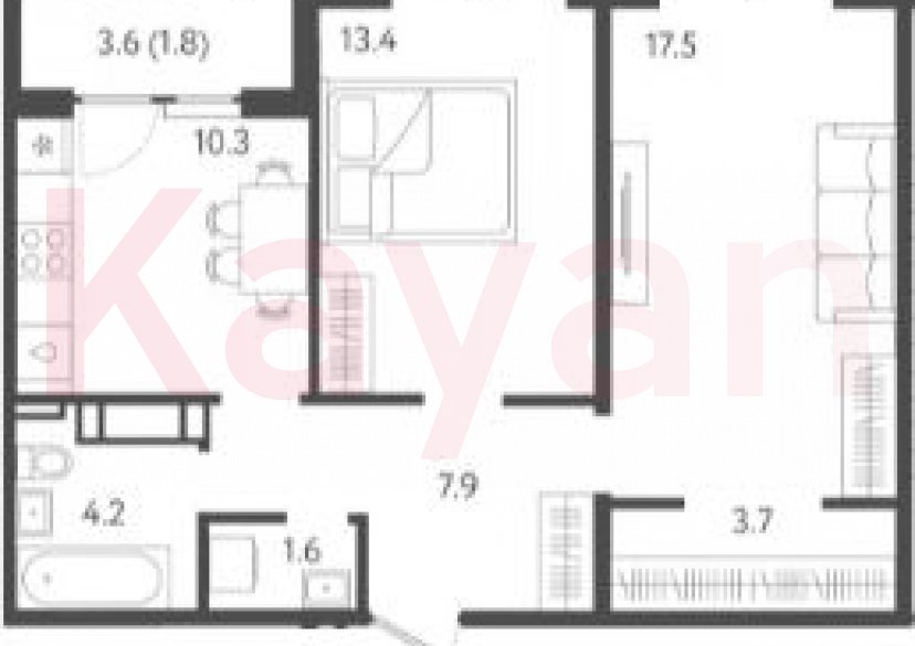 Продажа 2-комн. квартиры, 58.6 кв.м фото 0