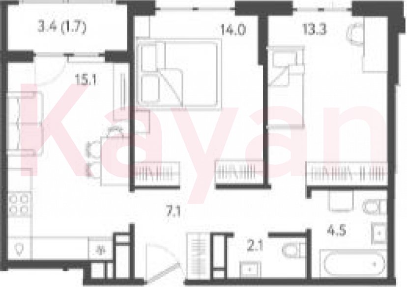 Продажа 3-комн. квартиры, 56.1 кв.м фото 0