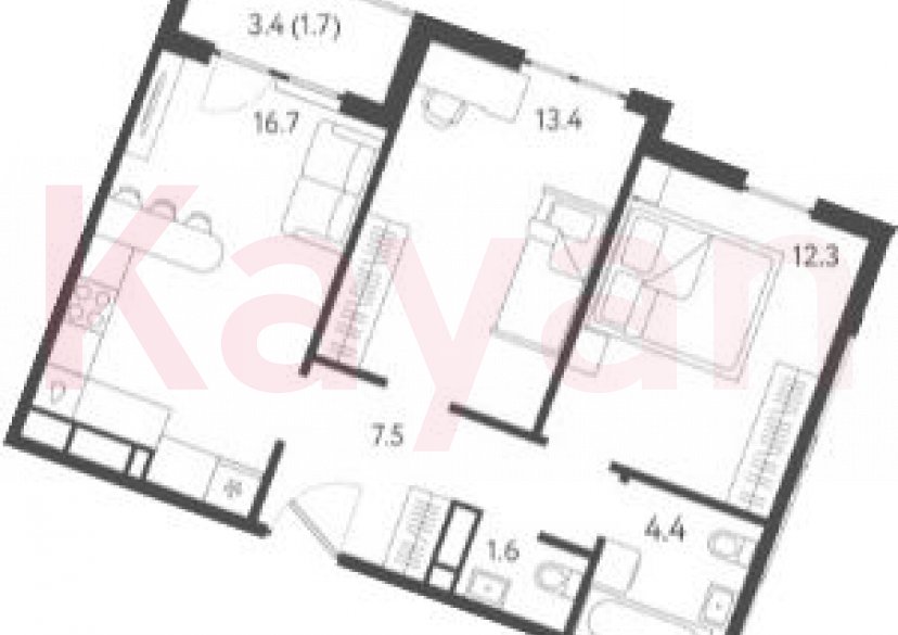 Продажа 3-комн. квартиры, 55.9 кв.м фото 0