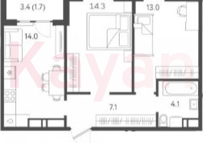 Продажа 2-комн. квартиры, 52.5 кв.м фото 0