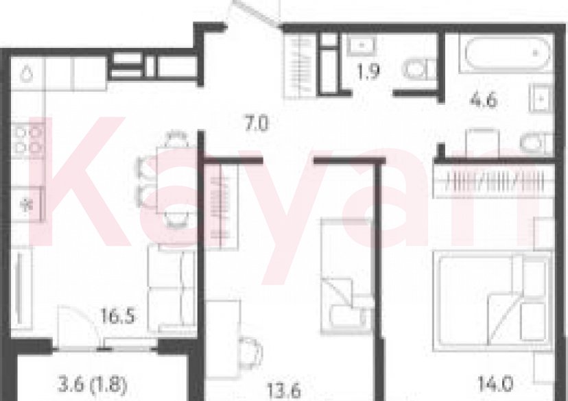 Продажа 3-комн. квартиры, 57.6 кв.м фото 0