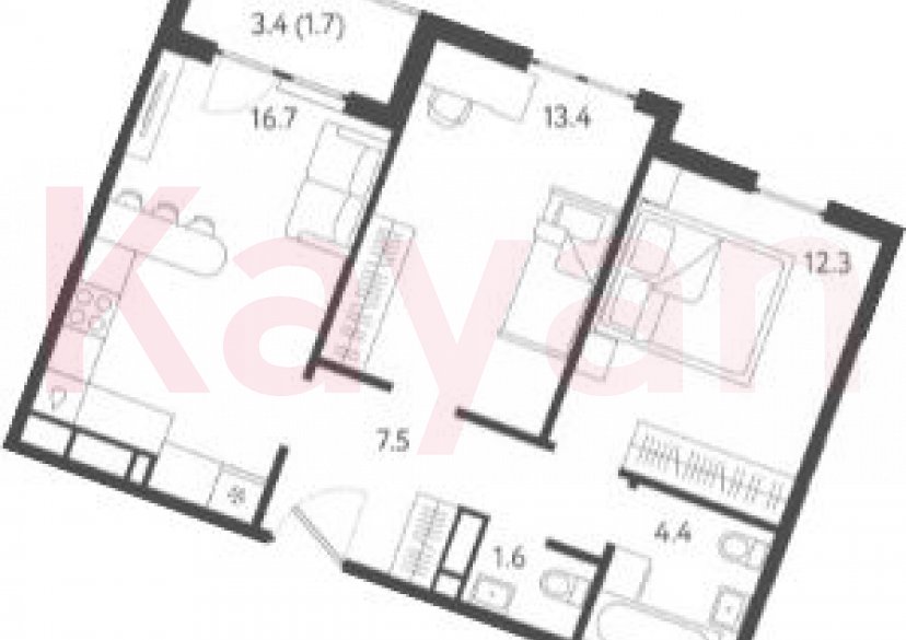 Продажа 3-комн. квартиры, 55.9 кв.м фото 0