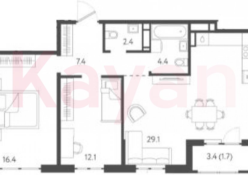 Продажа 3-комн. квартиры, 71.8 кв.м фото 0