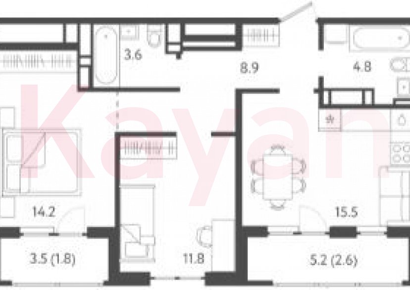 Продажа 3-комн. квартиры, 58.8 кв.м фото 0