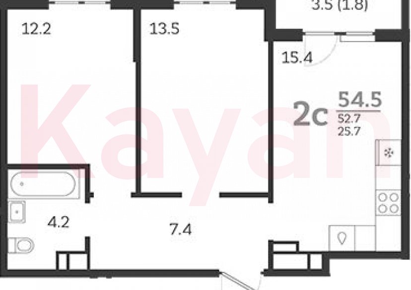 Продажа 3-комн. квартиры, 52.7 кв.м фото 0