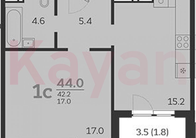 Продажа 2-комн. квартиры, 42.2 кв.м фото 0