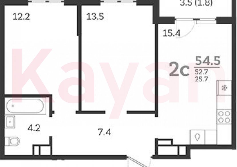 Продажа 3-комн. квартиры, 52.7 кв.м фото 0