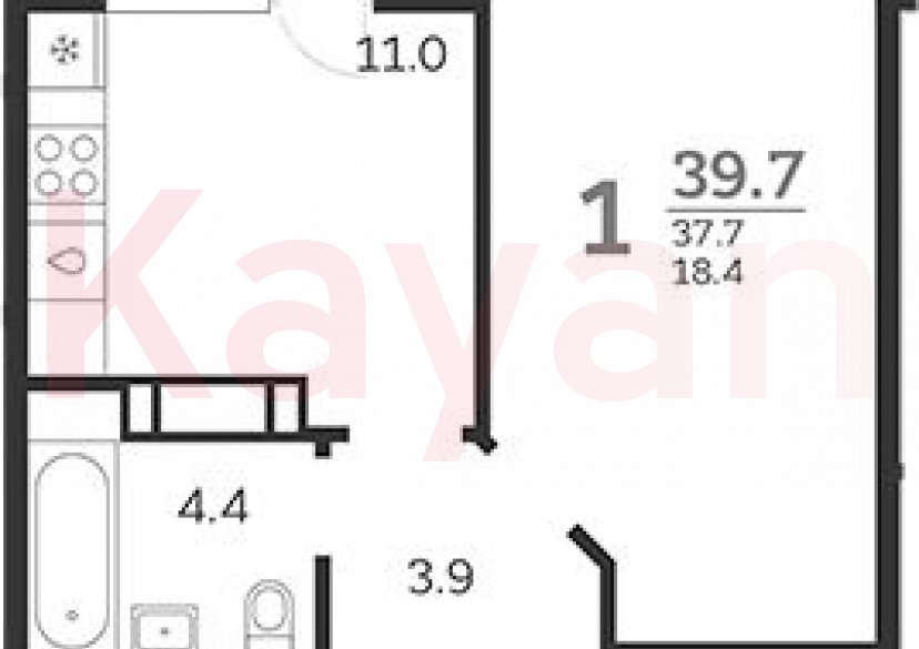 Продажа 1-комн. квартиры, 37.7 кв.м фото 0