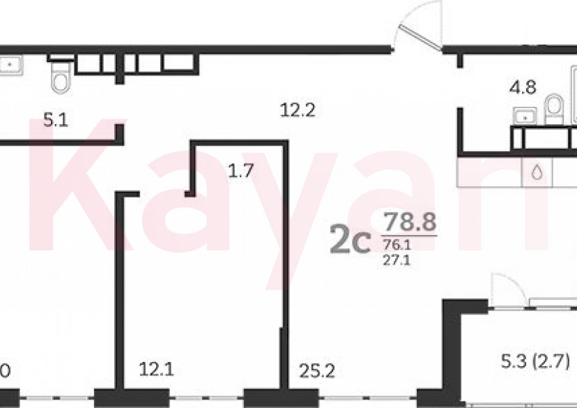 Продажа 3-комн. квартиры, 76.1 кв.м фото 0