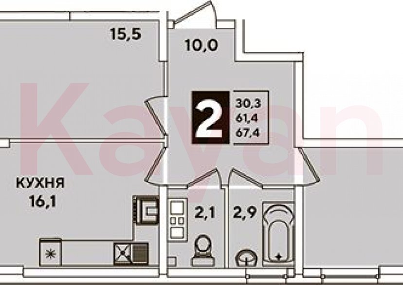 Продажа 3-комн. квартиры, 61.4 кв.м фото 0