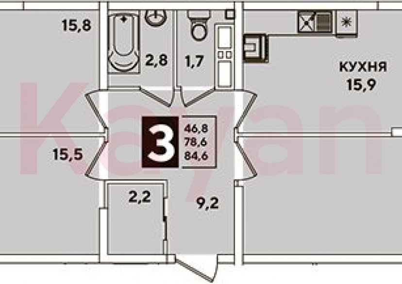 Продажа 4-комн. квартиры, 78.6 кв.м фото 0