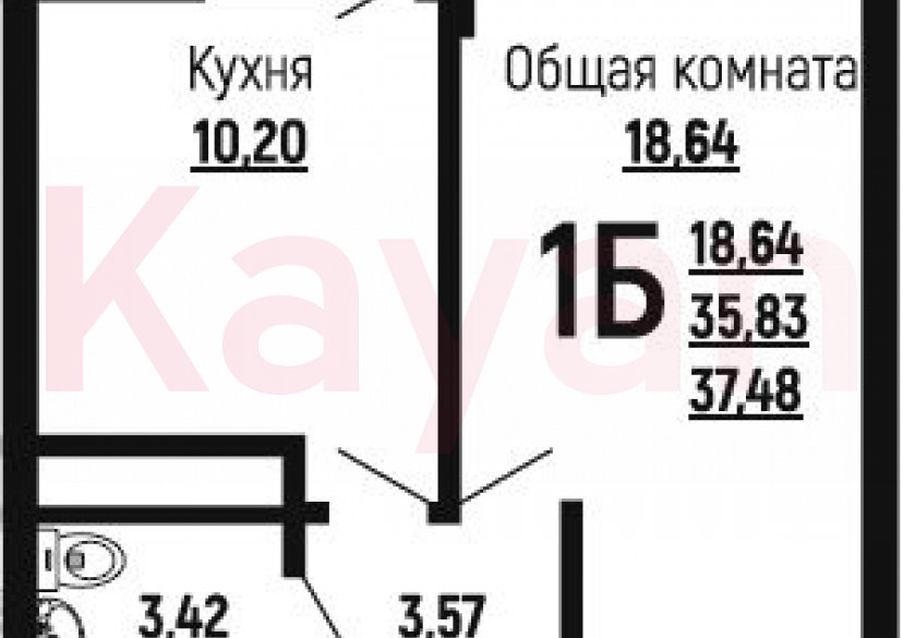 Продажа 1-комн. квартиры, 35.83 кв.м фото 0