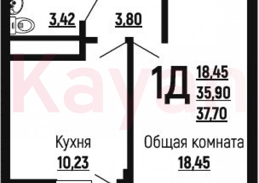 Продажа 1-комн. квартиры, 35.9 кв.м фото 0