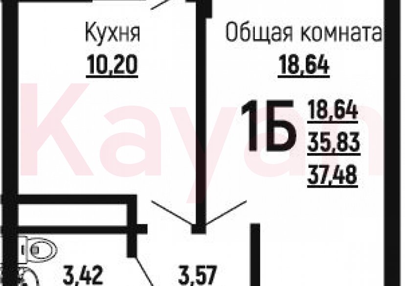 Продажа 1-комн. квартиры, 35.83 кв.м фото 0