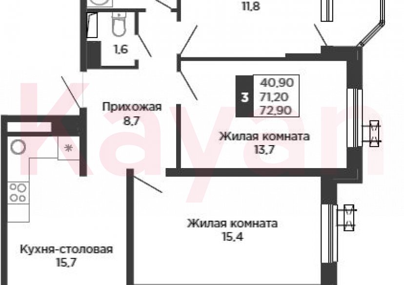 Продажа 4-комн. квартиры, 71.2 кв.м фото 0