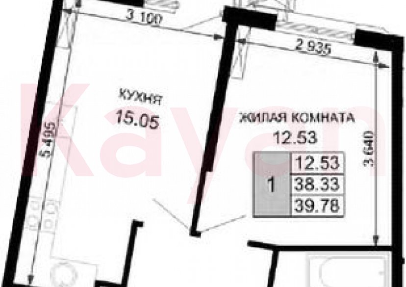 Продажа 2-комн. квартиры, 38.33 кв.м фото 0