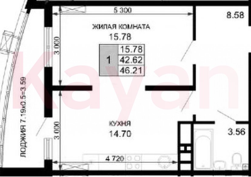 Продажа 1-комн. квартиры, 42.62 кв.м фото 0