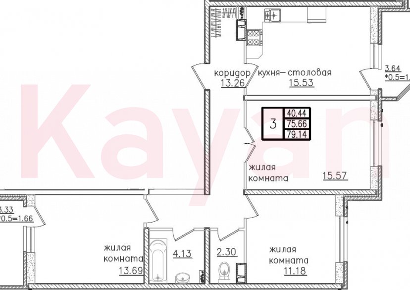 Продажа 4-комн. квартиры, 75.66 кв.м фото 0