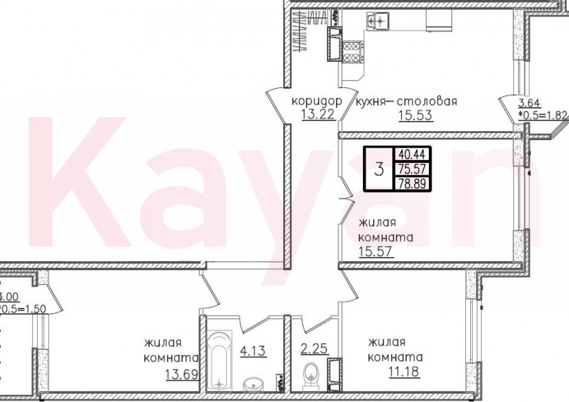 Продажа 4-комн. квартиры, 75.57 кв.м фото 0