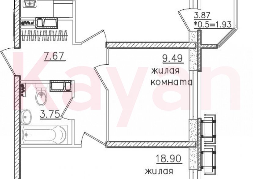 Продажа 3-комн. квартиры, 59.28 кв.м фото 0