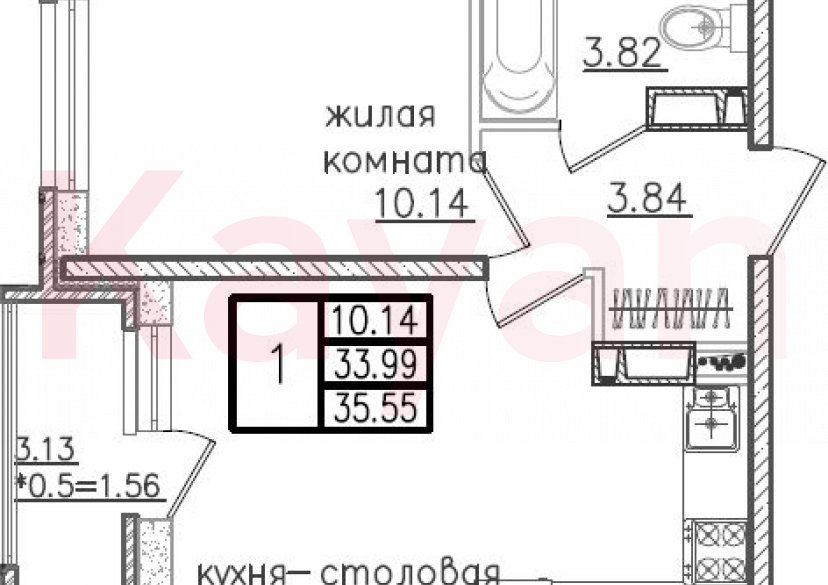 Продажа 2-комн. квартиры, 33.99 кв.м фото 0