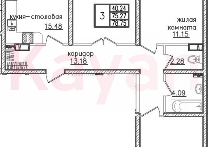 Продажа 4-комн. квартиры, 75.27 кв.м фото 0