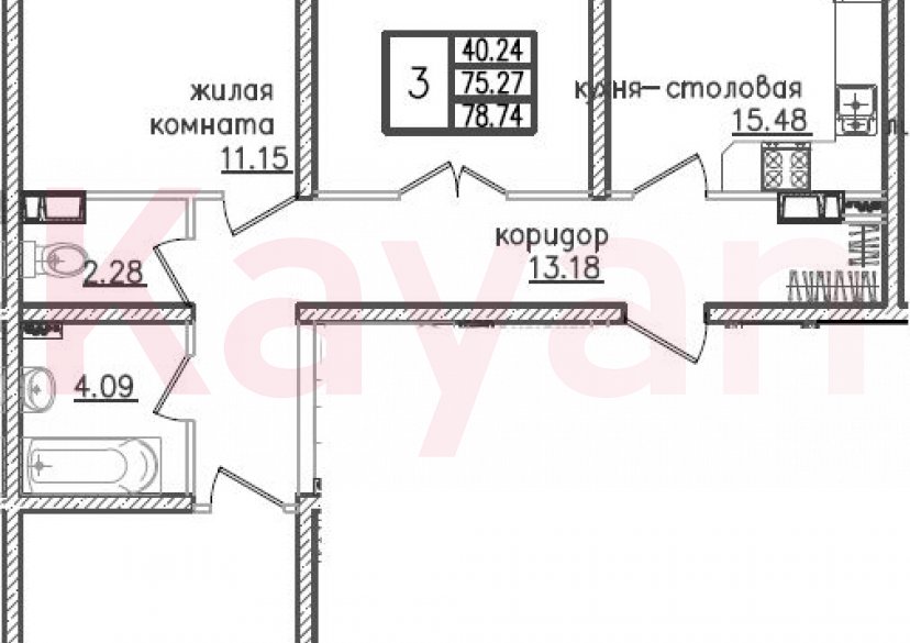 Продажа 4-комн. квартиры, 75.27 кв.м фото 0