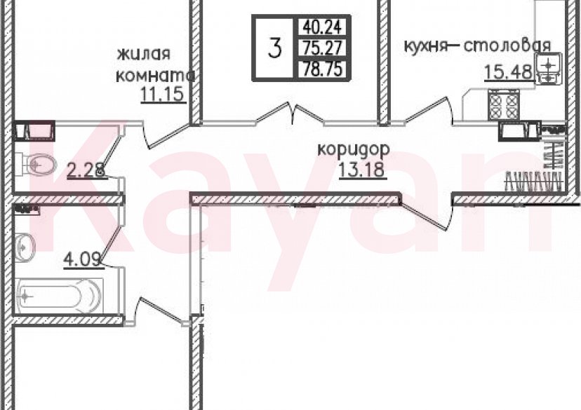 Продажа 4-комн. квартиры, 75.27 кв.м фото 0