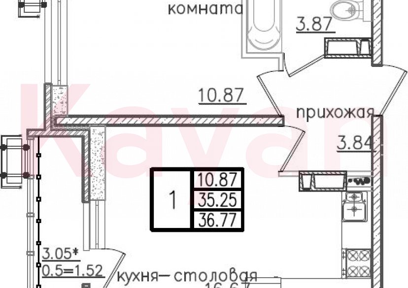 Продажа 2-комн. квартиры, 35.25 кв.м фото 0