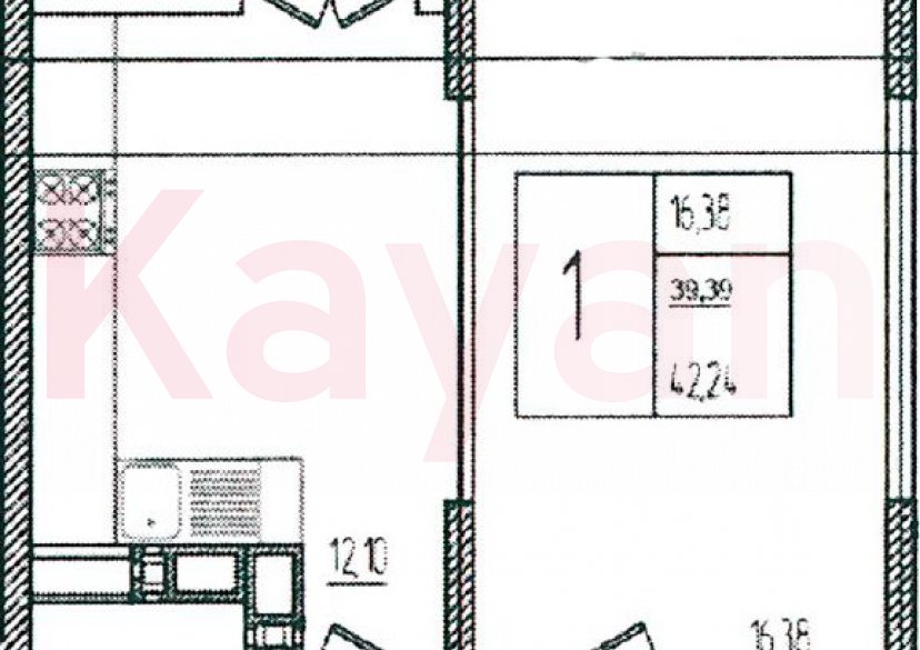 Продажа 1-комн. квартиры, 39.39 кв.м фото 0