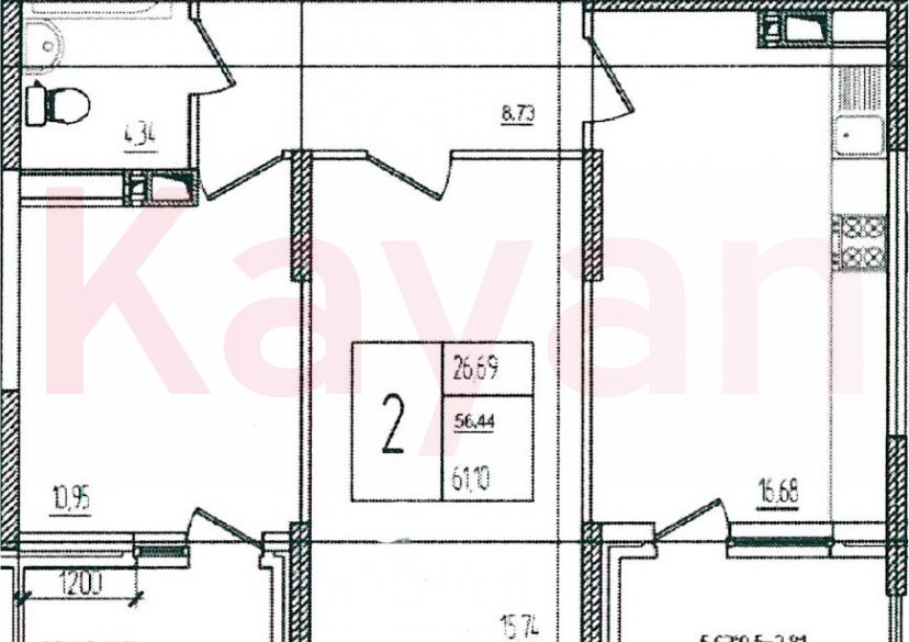 Продажа 3-комн. квартиры, 56.44 кв.м фото 0