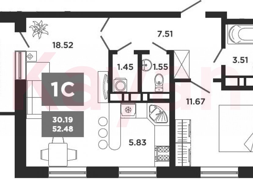 Продажа 2-комн. квартиры, 50.04 кв.м фото 0