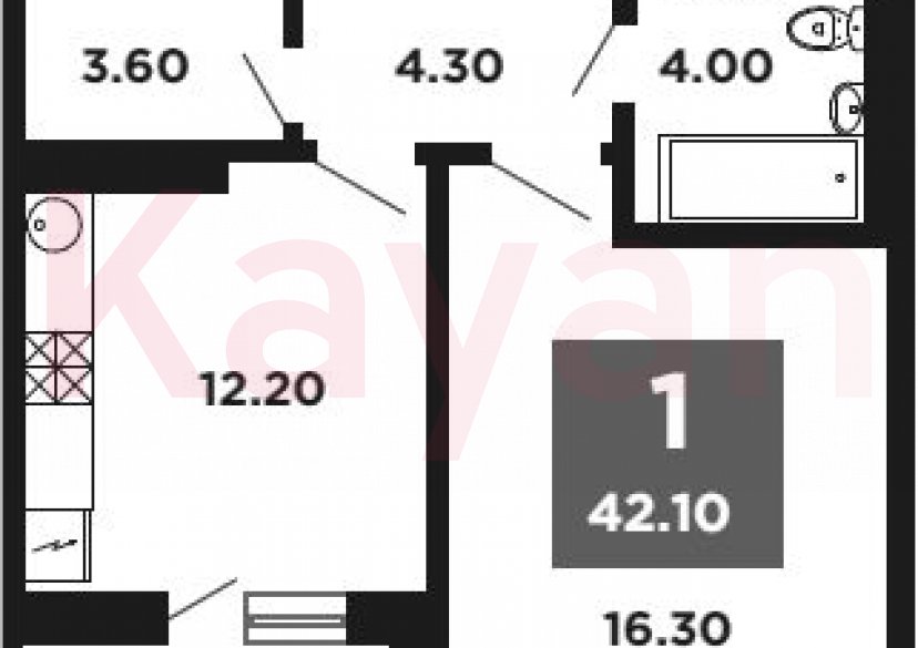 Продажа 1-комн. квартиры, 40.4 кв.м фото 0