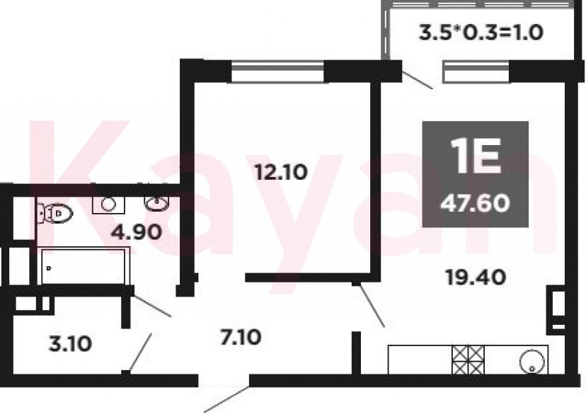 Продажа 2-комн. квартиры, 46.6 кв.м фото 0