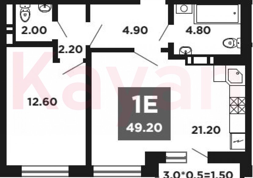 Продажа 2-комн. квартиры, 47.7 кв.м фото 0