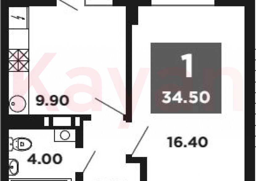 Продажа 1-комн. квартиры, 33.6 кв.м фото 0