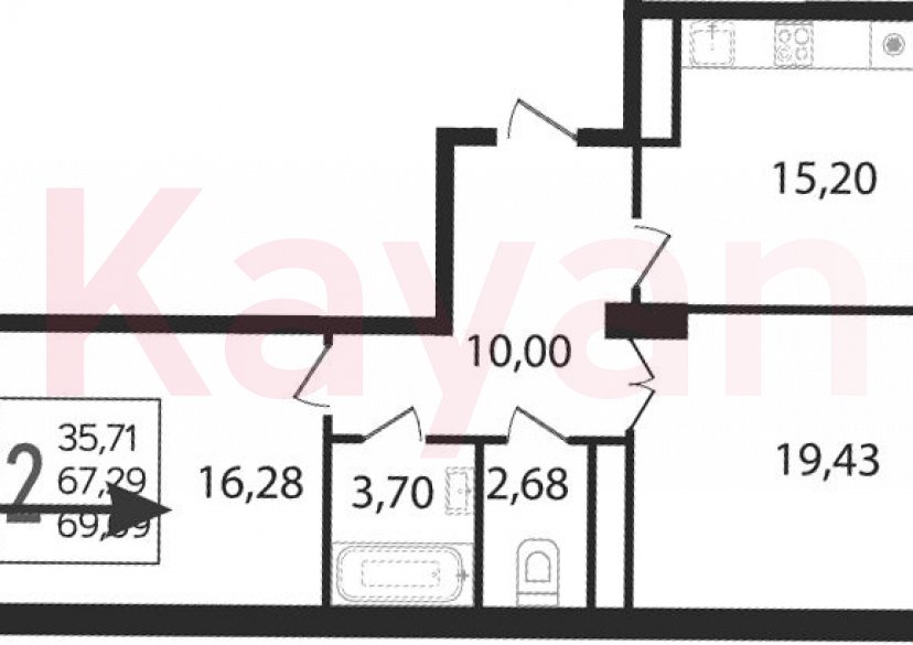 Продажа 3-комн. квартиры, 67.29 кв.м фото 0