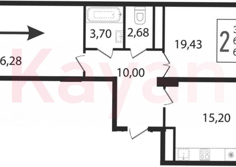 Продажа 3-комн. квартиры, 67.29 кв.м фото 0