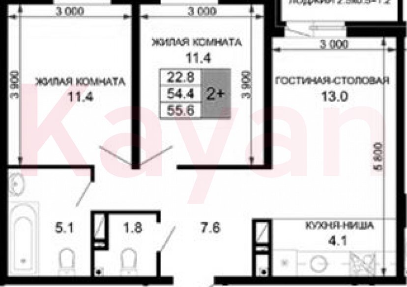 Продажа 3-комн. квартиры, 54.4 кв.м фото 0