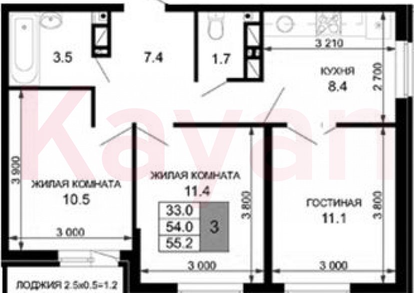 Продажа 3-комн. квартиры, 54 кв.м фото 0