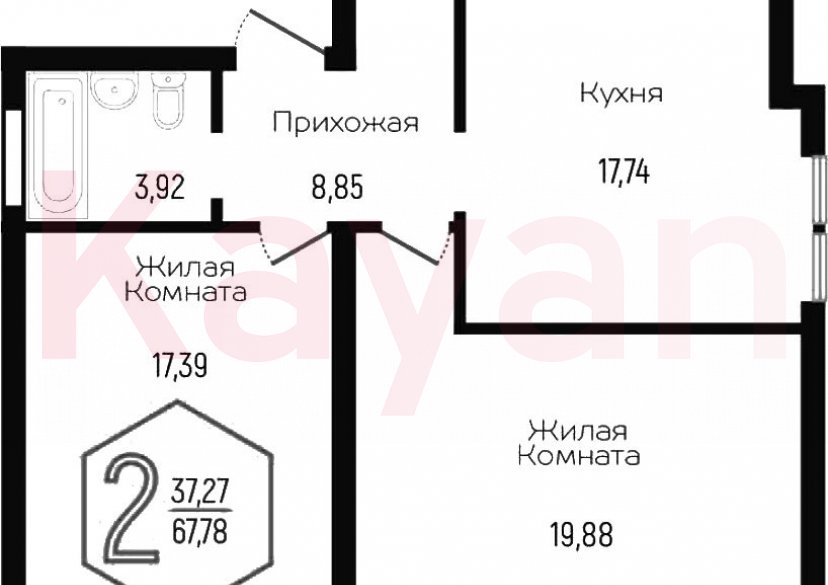 Продажа 3-комн. квартиры, 67.78 кв.м фото 0