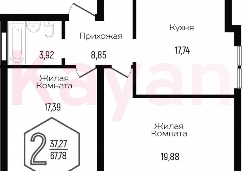 Продажа 3-комн. квартиры, 67.78 кв.м фото 0