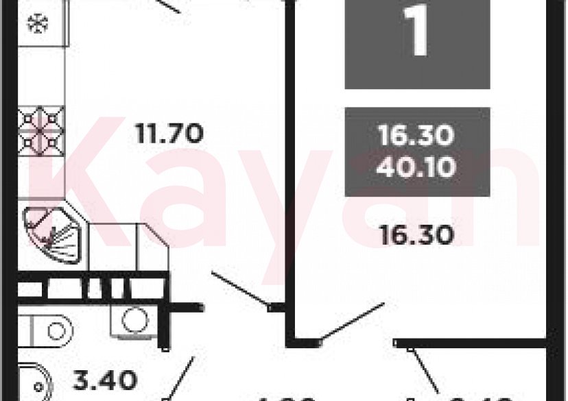 Продажа 1-комн. квартиры, 38.7 кв.м фото 0