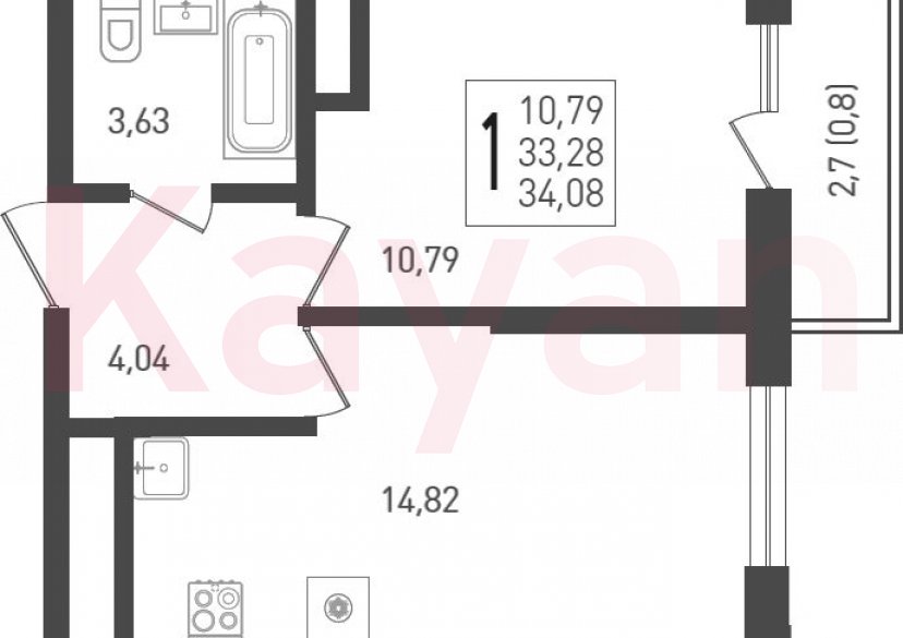 Продажа 1-комн. квартиры, 33.28 кв.м фото 0